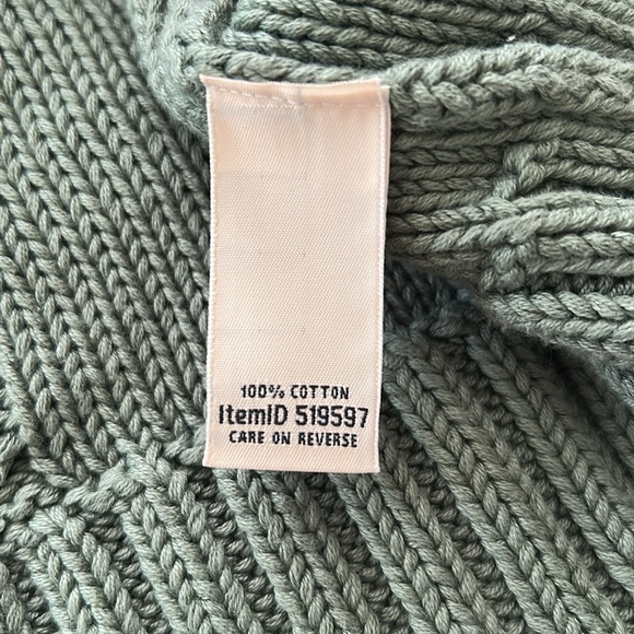 L.L. Bean Double L® Cable Sweater, Button-Front Cardigan - Bay Leaf Green - Picture 6 of 7